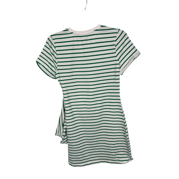 AQUA Green Striped T-Shirt Dress with‎ Tie Waist Mini Bodycon XS - Picture 6 of 10